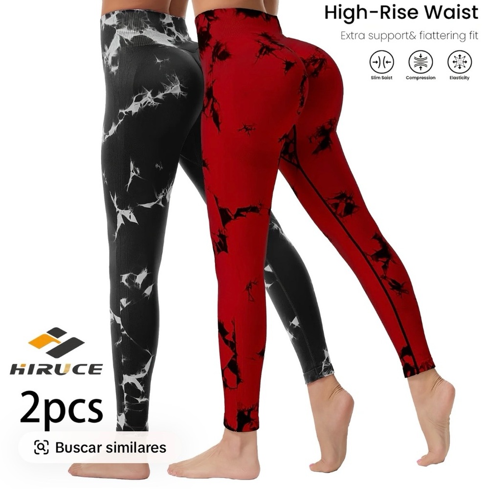 HIRUCE High-Rise Tie-Dye Leggings 2-Pack